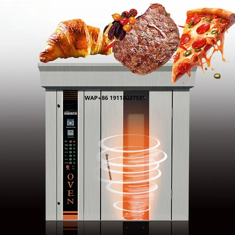 Rotary Bakery Oven - Gasbetriebener Industrie-Drehrohrofen für Bäckereien, 32 Bleche,