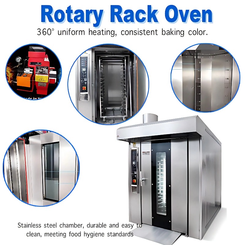 Rotary Bakery Oven - Hochwertige Brotbackmaschine Gasbetriebener Etagen-Drehbackofen für Pizza
