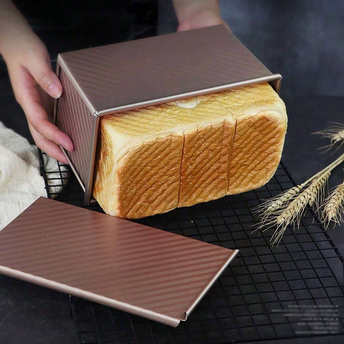 1 Stück goldene Kastenform mit – Rotary Bakery Oven Bewertung und Preis